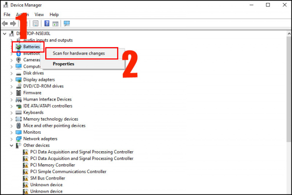 Reinstall device Microsoft ACPI-Compliant Control Method Battery.