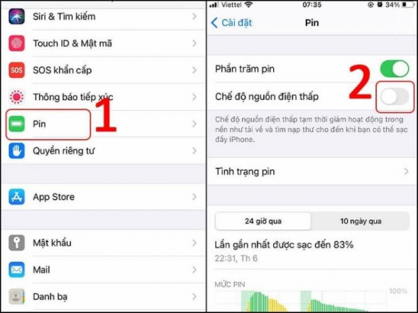 Check and disable low power mode iPhone