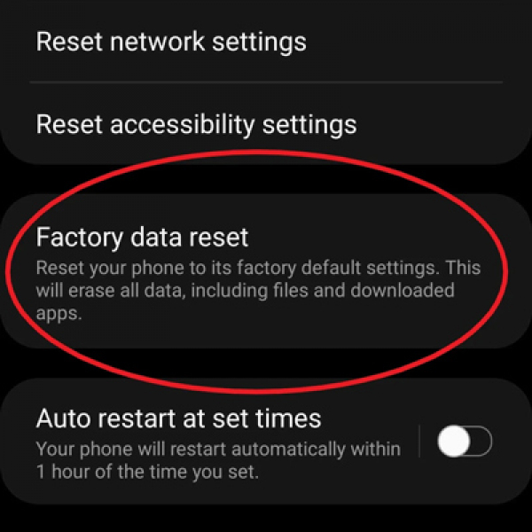 Factory Data Reset