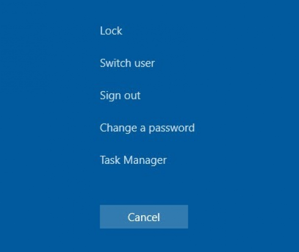 Windows security interface