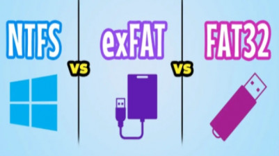 The differences between the three file formats: FAT32, NTFS, and exFAT